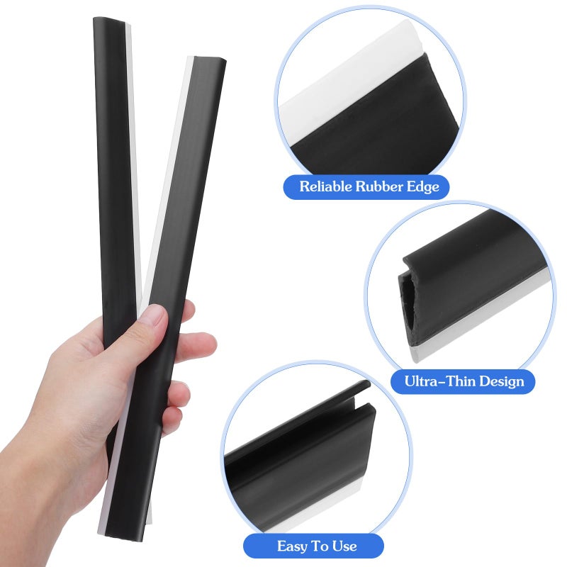 Veemoon 2pcs Plastic Strip Replacement for Dustpan Edge Bar Dust Pan Inlet Soft Pressing Strips Protector Garbage Shovel Closing Edges Straps Dustpan Repair Accessories Black - Image 5